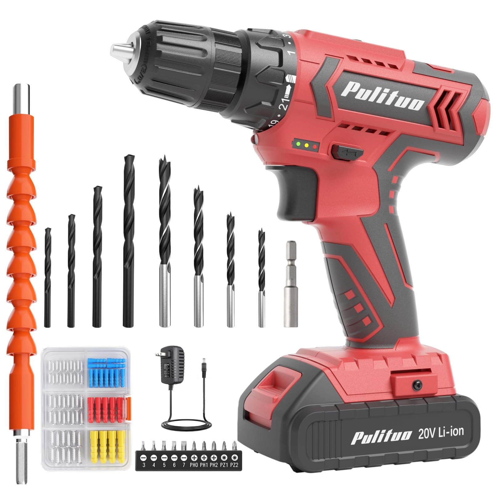 PULITUO Cordless Drill - 20V