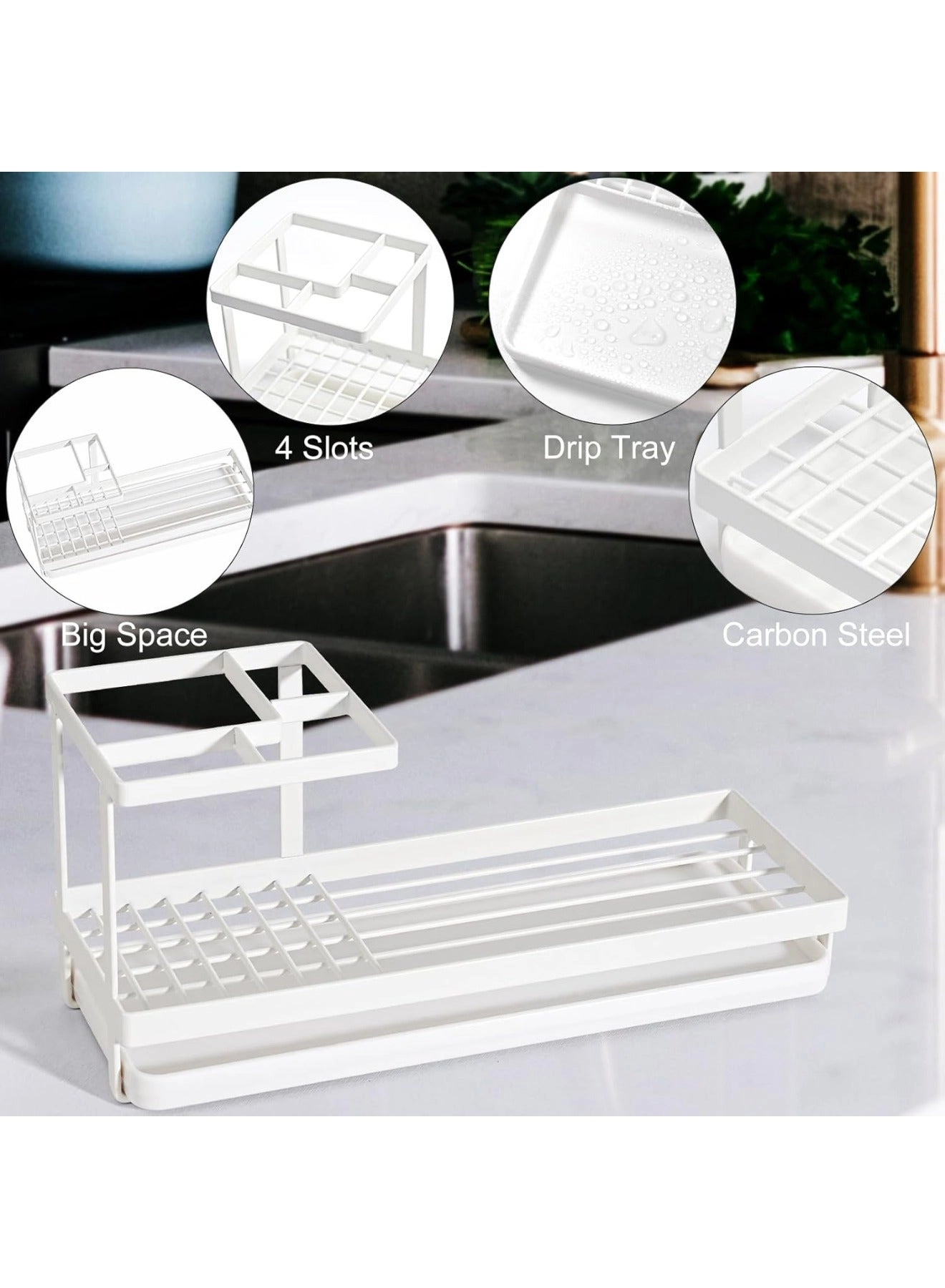 Toothbrush Holder - 4 Slots Bathroom Countertop