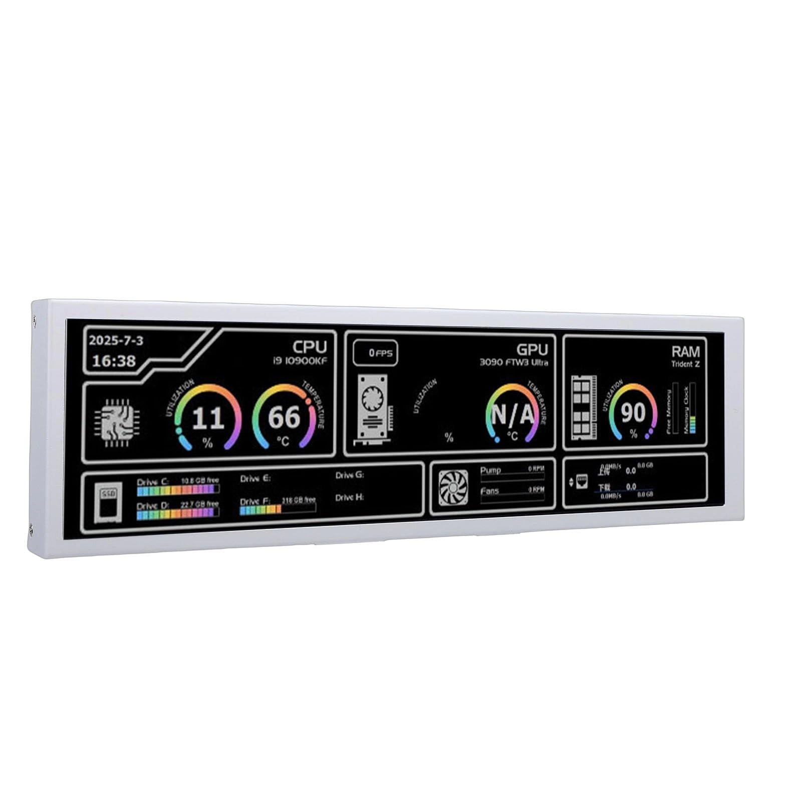 PC Temperature Display - Plyistyp5ggbtuovh-11 8.8 Inches 1920x480