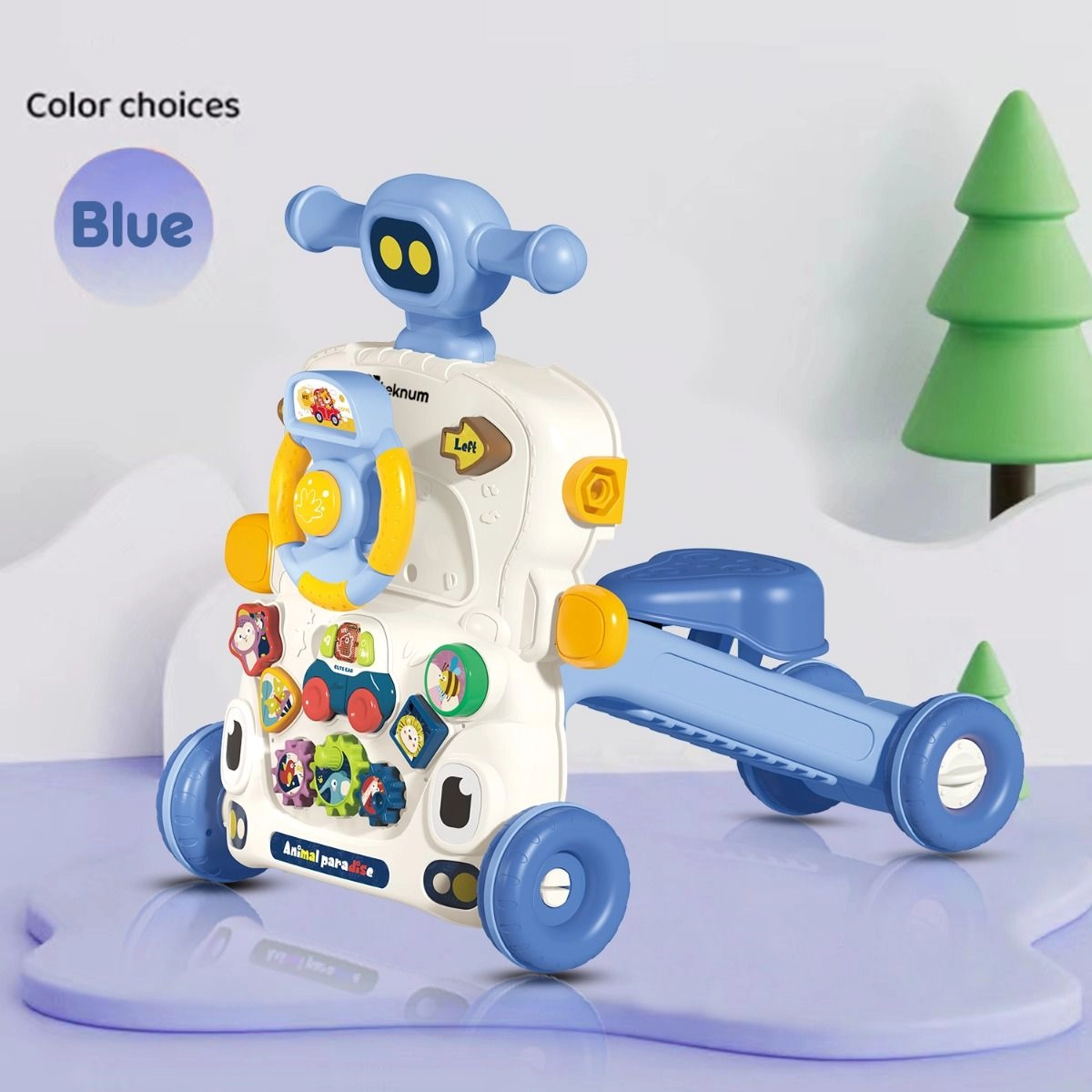 5 in 1 Baby Walker - Musical Keyboard Blue