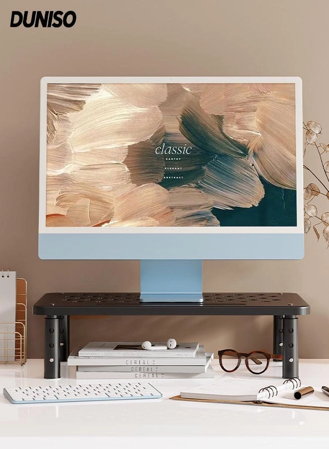 Computer Monitor Stand - 3 Levels Adjustable Ventilated Platform 37x23cm