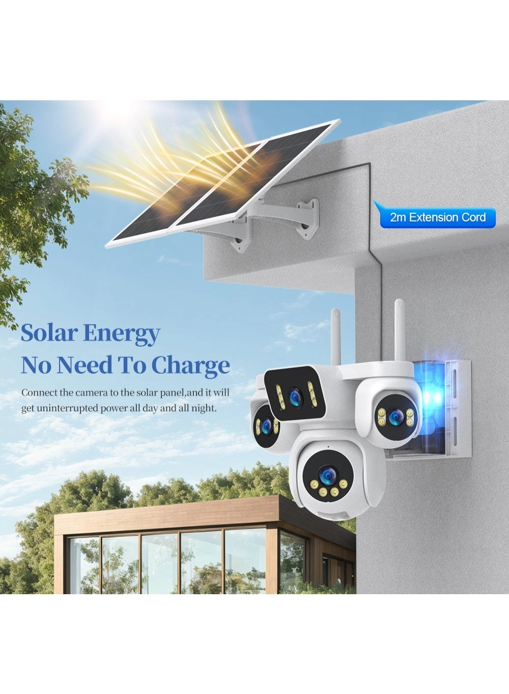 4 Screens AOV Solar Surveillance Camera