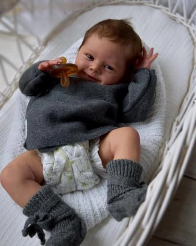 SCOM Reborn Baby Doll - 18'' Soft Weighted Cloth Body & Vinyl Limbs African American Ages 3+