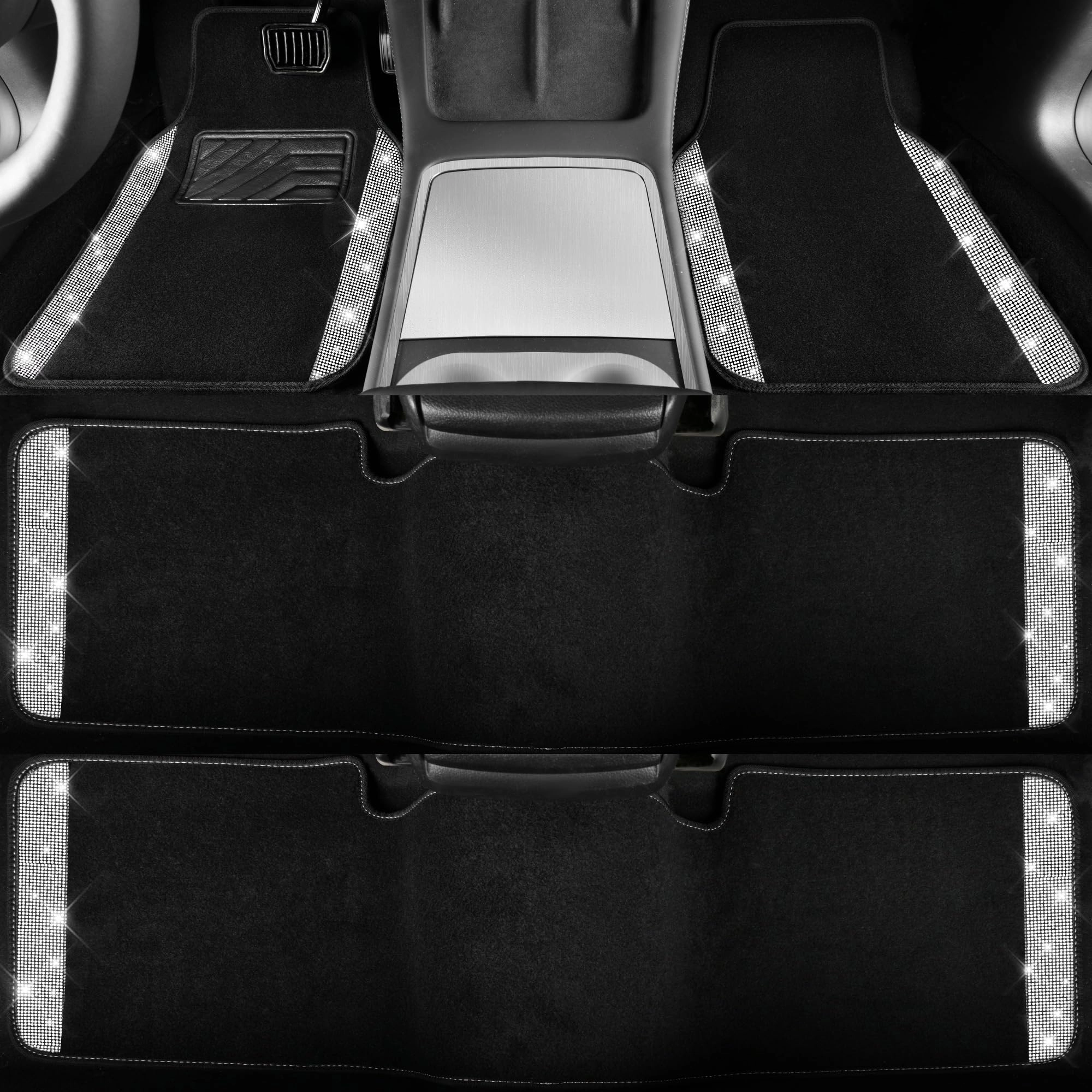 Bling Diamond Car Mats - 4.0 Count Universal Fit