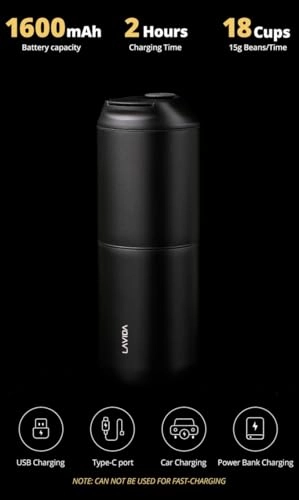 Portable Espresso Maker - 5 Levels Electric Grinder USB Charging