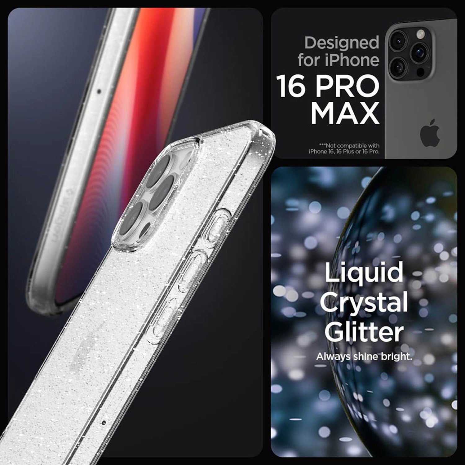 Liquid Crystal Glitter Max Clear Case for iPhone 16 Pro Max