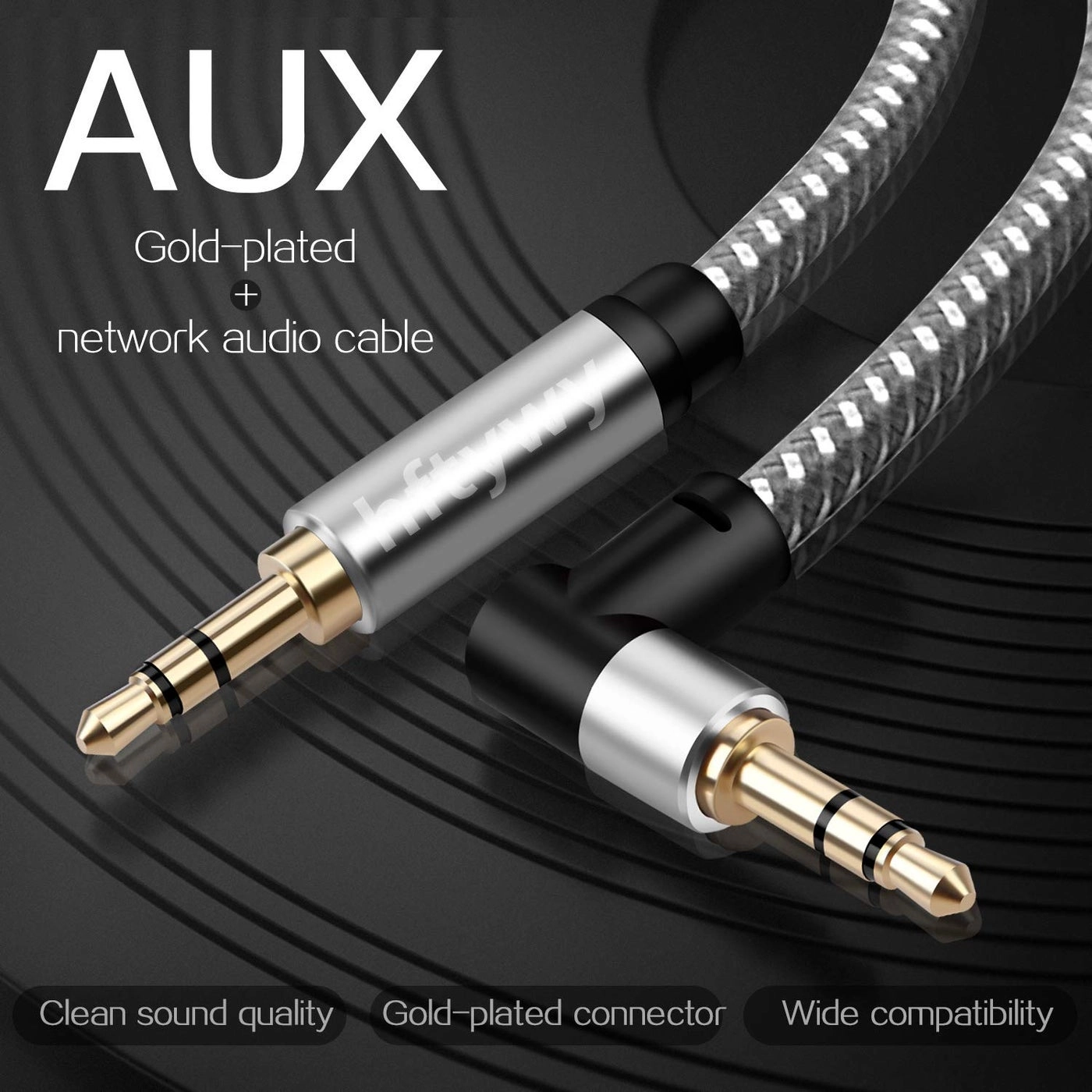 Aux Cord for Car, Home Stereos, Speakers, Tablets - 3.5mm 30 ft