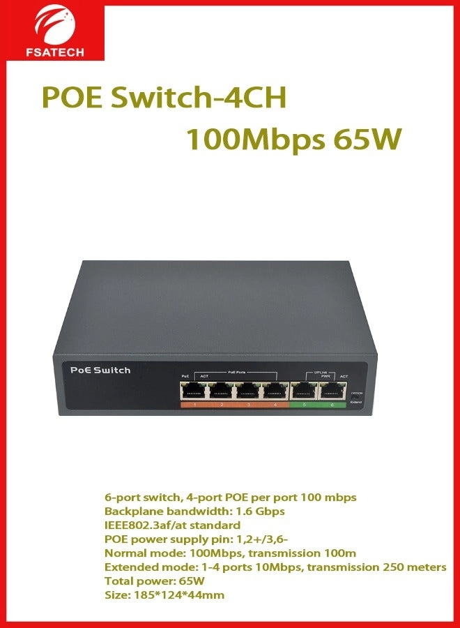 FSATECH POE-04101 - 4-ports
