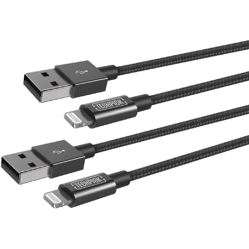 Techpick Sync & Charge Cable Lightning to USB 1.00m Pack