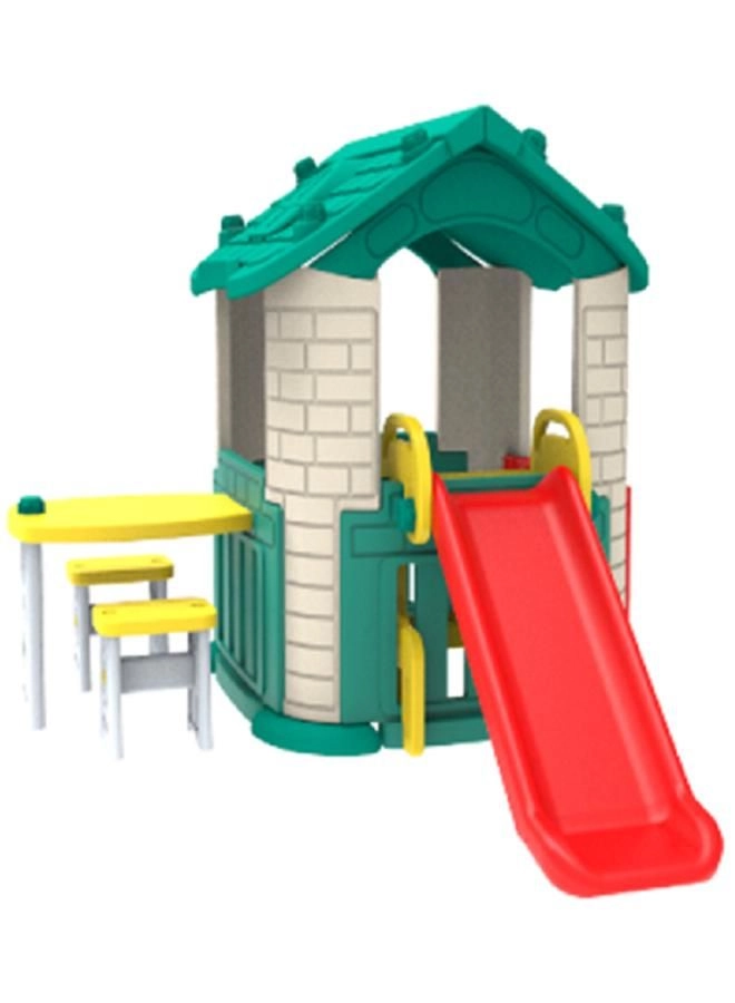 Play House with Slide - Table and Chair Blue
