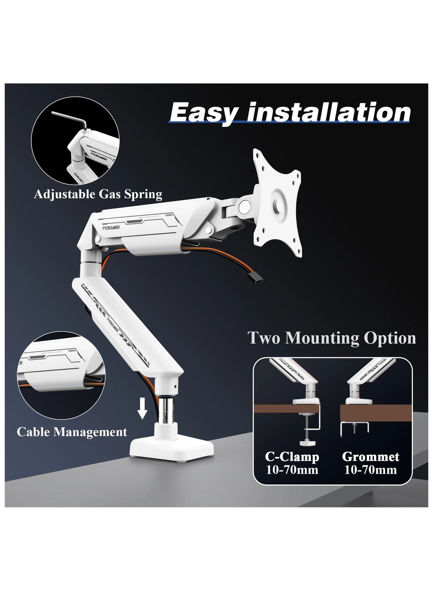 PC Monitor Arm - Single Arm 17-35" 75x75/100x100mm