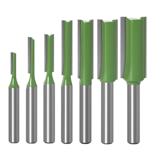 Tungsten Carbide Straight Dado Router Drill Bit Set - 3/4/5/6/8/10/12mm 1/4" 7PCS