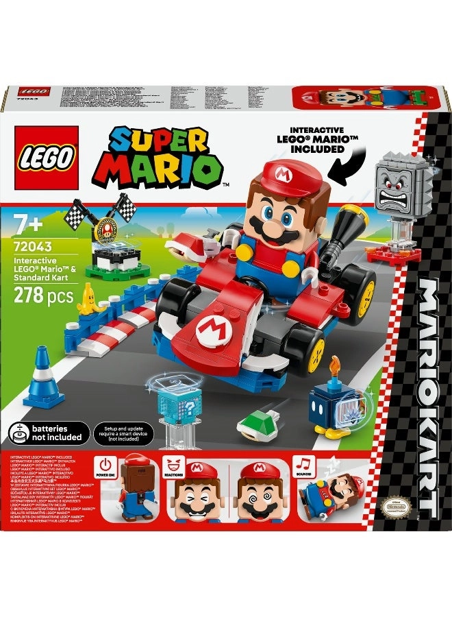 Super Mario LEGO Interactive Mario & Standard Kart (72043) - 3 Figures Toy Race Course
