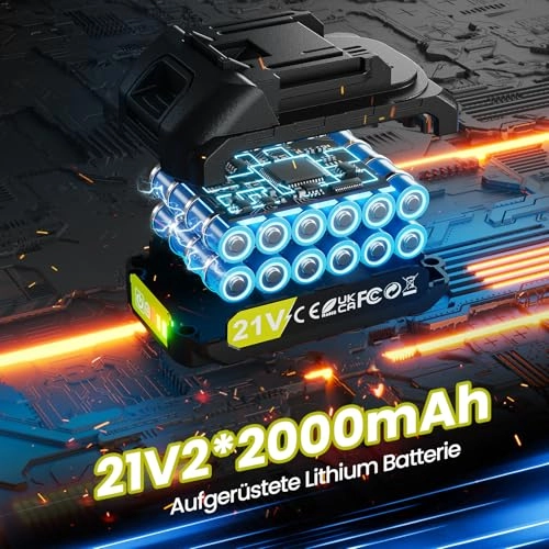 21V Cordless Impact Drill - 2000mAh