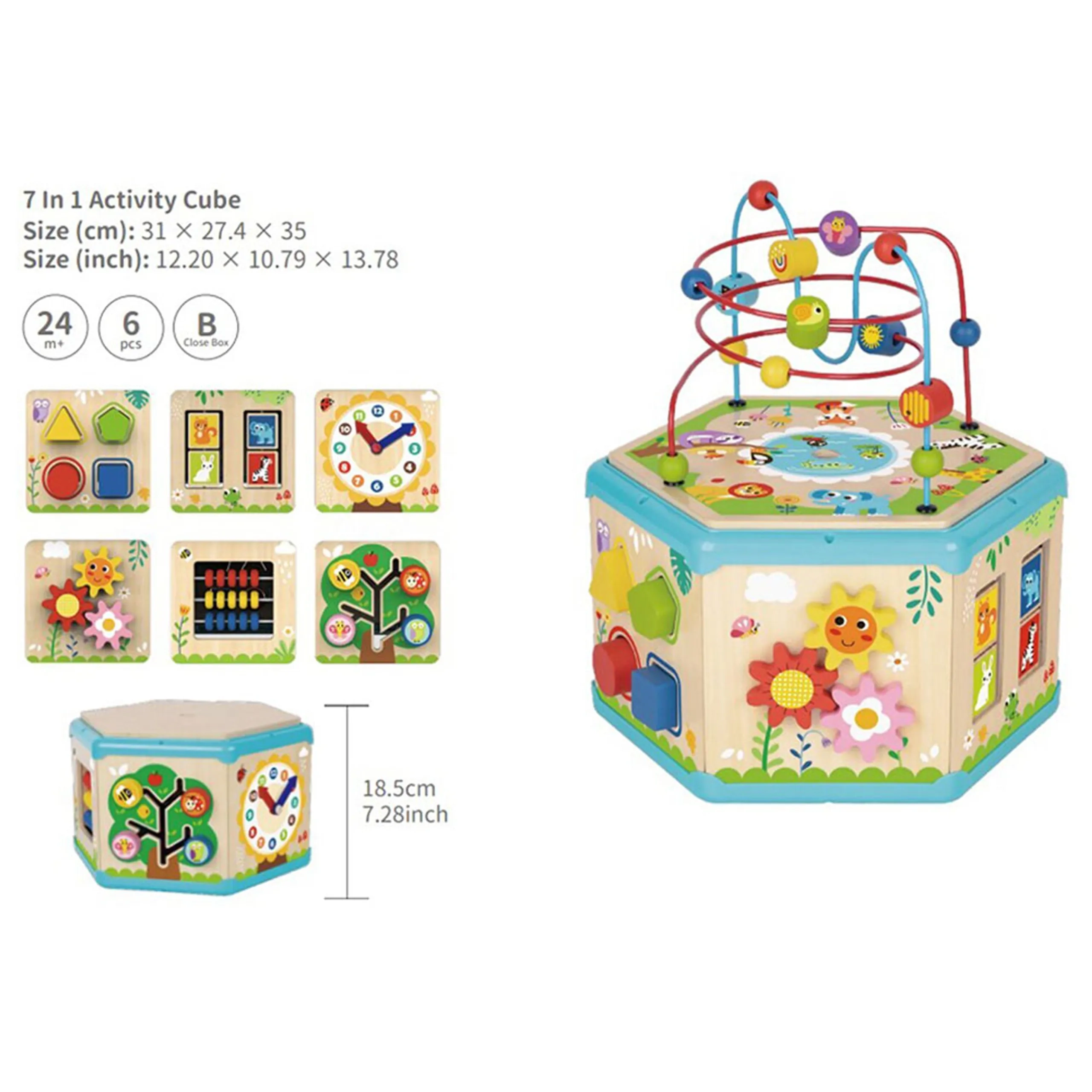 7-in-1 Activity Cube - 2 years & above 6 pieces