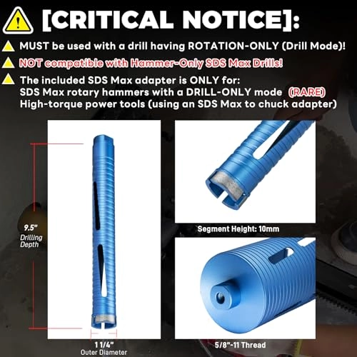 Dry Core Drill Bit - 125inch