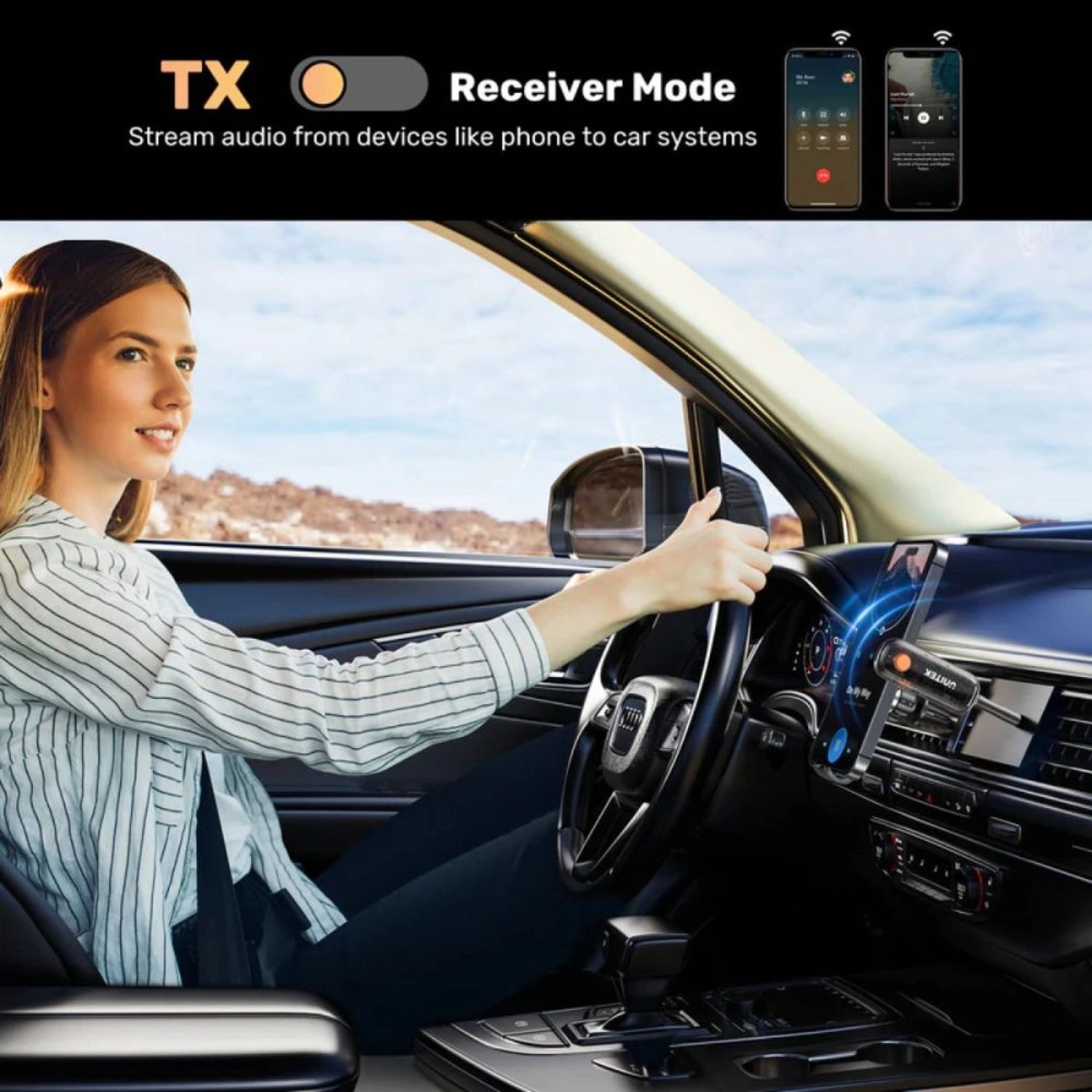 Bluetooth Transmitter Receiver - Bluetooth 5.0 Rechargeable battery