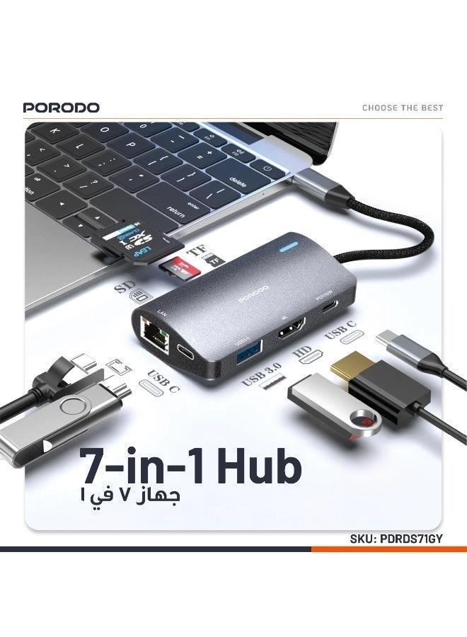 7-in-1 USB-C Hub - 4K@30Hz 100W PD