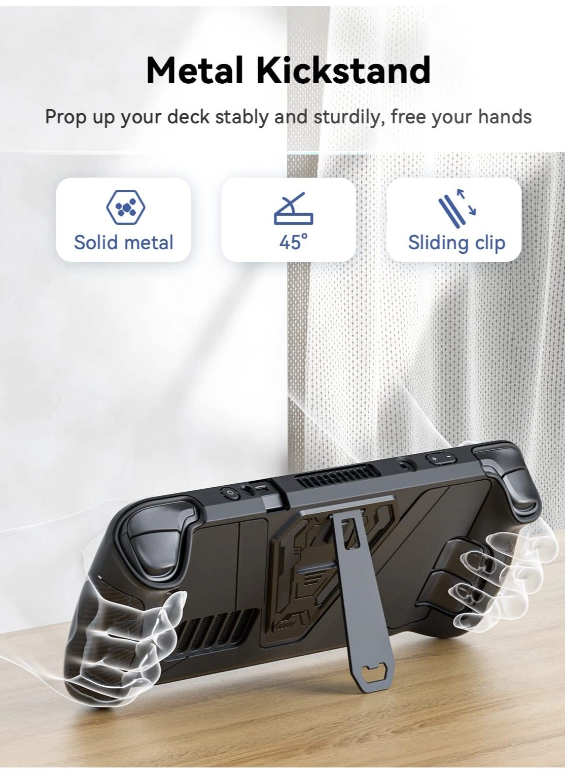 Protective Case for Steam Deck - Metal Kickstand TPU Shockproof