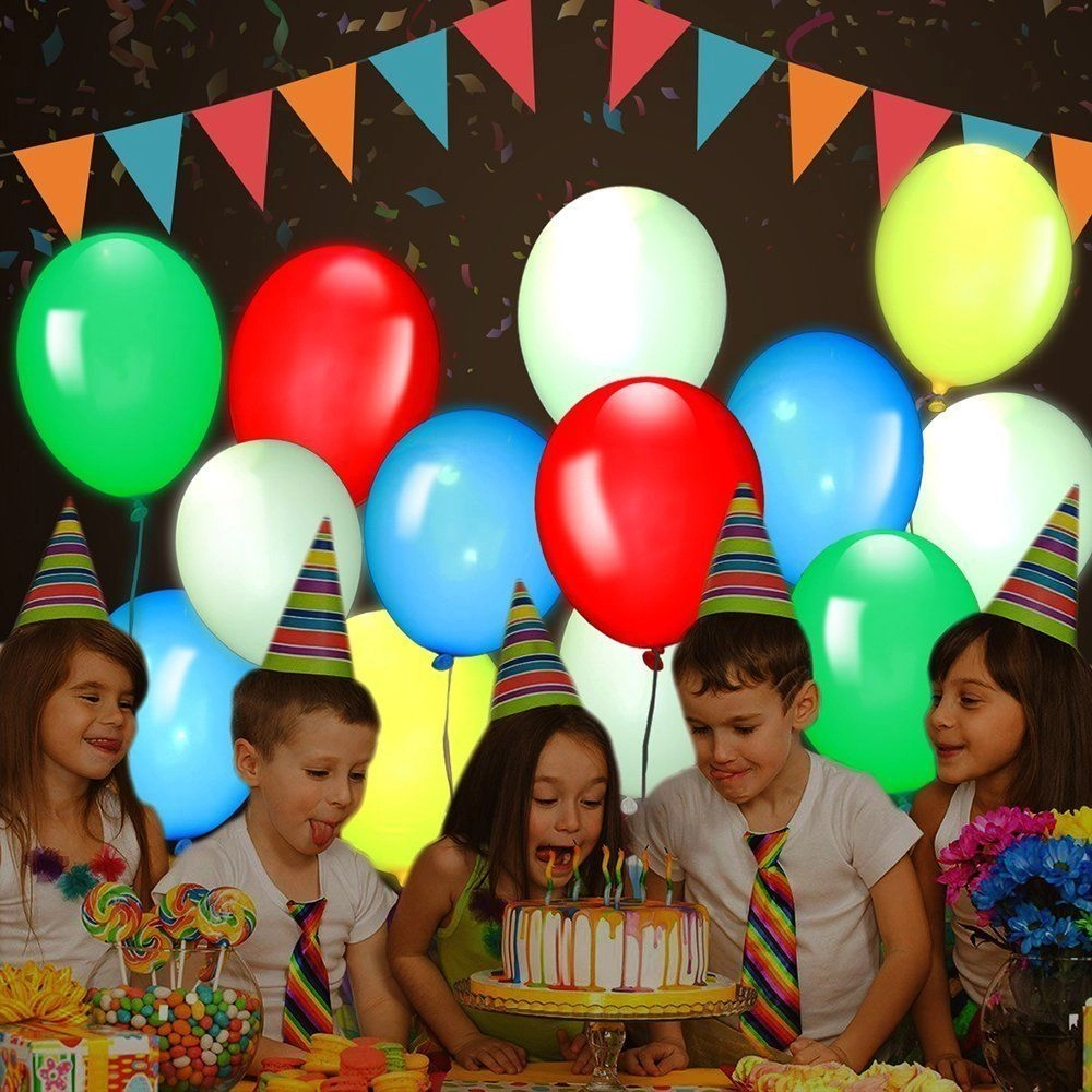 Assorted Led Balloons - Pack Of 5 Festival Party Celebrations