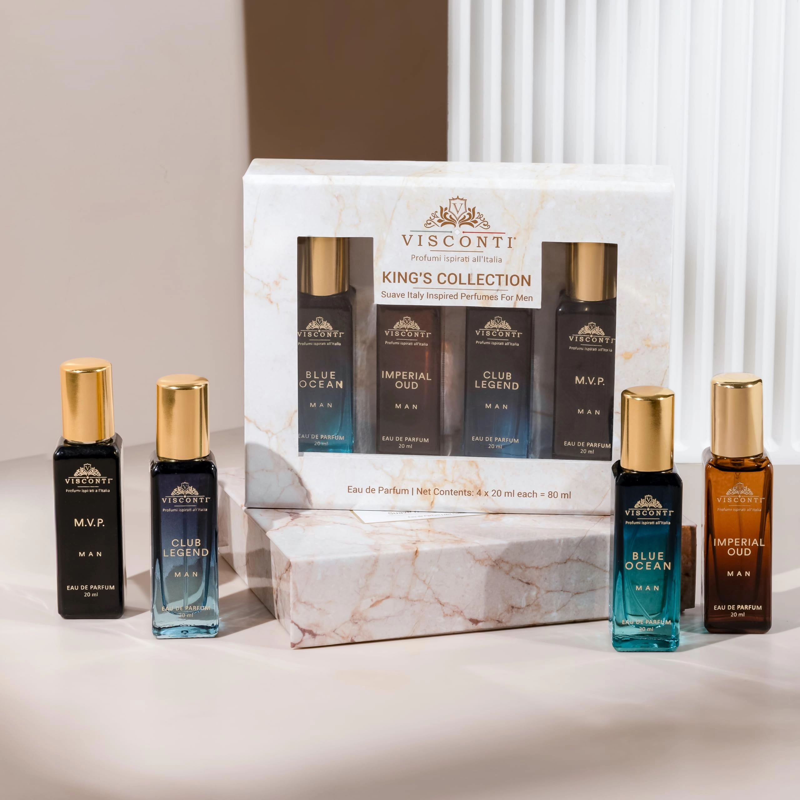 Aroma De France Blue Ocean + Club Legend + Imperial Oud + M.V.P. Eau de Parfum 80 ml