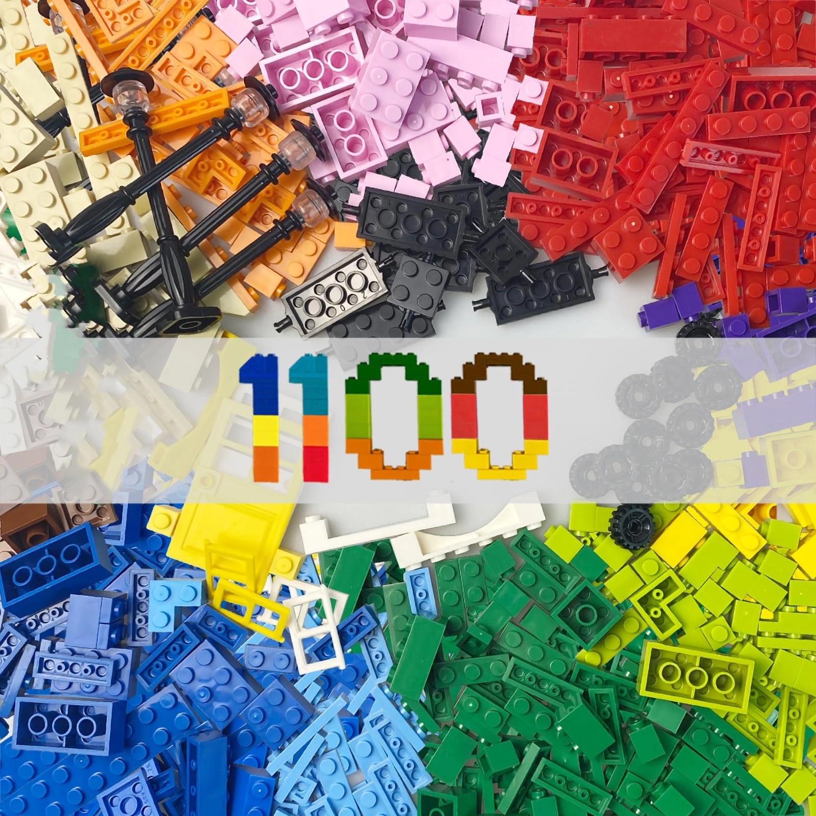 HUIZDQ Building Blocks - 1100 pcs