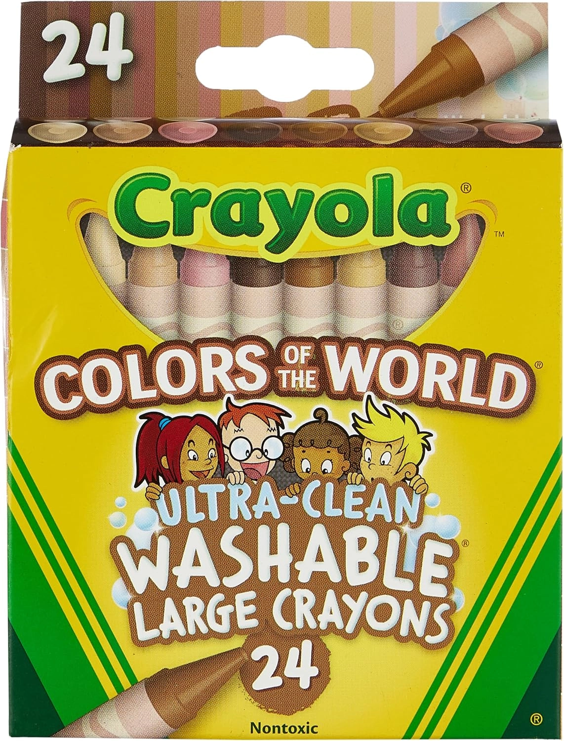 Crayola Ultra-Clean Washable Large Crayons - Colors Of The World - 24 Pcs