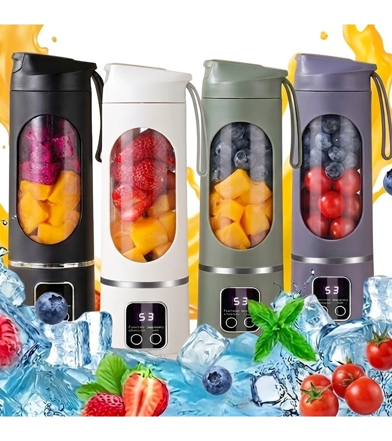 Generic Portable USB Rechargeable Cordless Blender And Handheld Juicer - 10.14oz to 16.91oz Digital Display