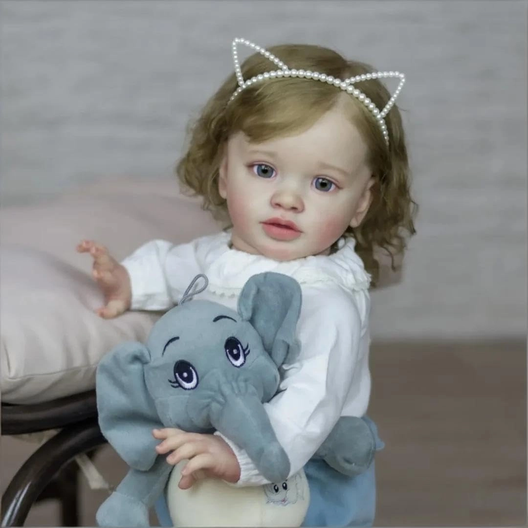 Nanjing Tianzeng Gifts Co.,Ltd Pippa Reborn Baby Doll - 26 inch Cotton Vinyl Hand-rooted Curly Hair Ages 3+