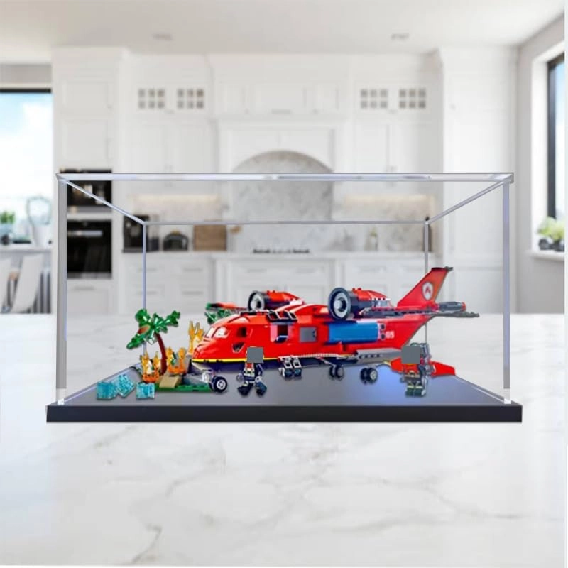 Clear Acrylic Display Case (60413) - 15.74x15.74x5.90in. Black Bottom+background