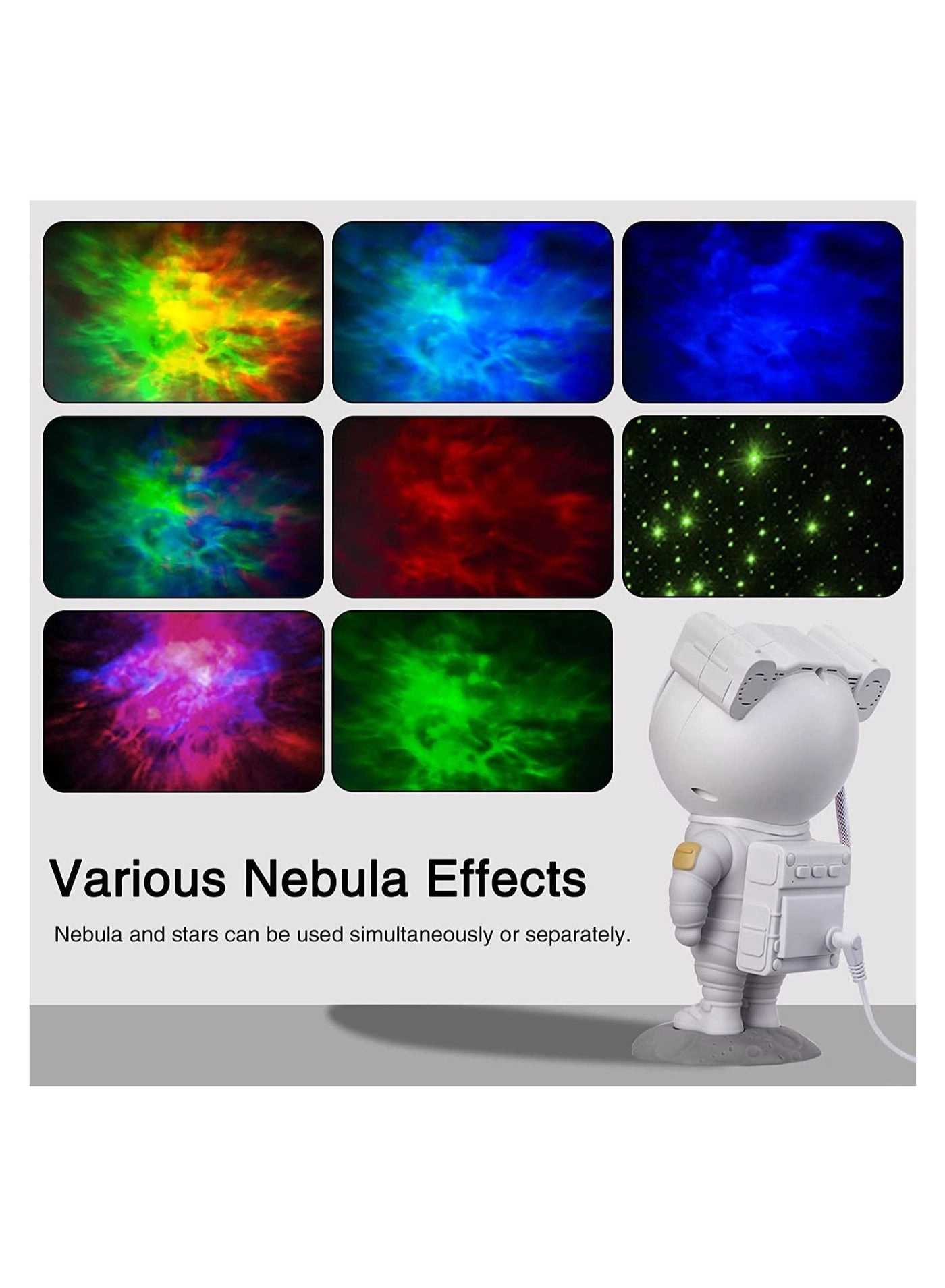 Star Projector Galaxy Night Light - Astronaut Starry Nebula Remote Control Timer