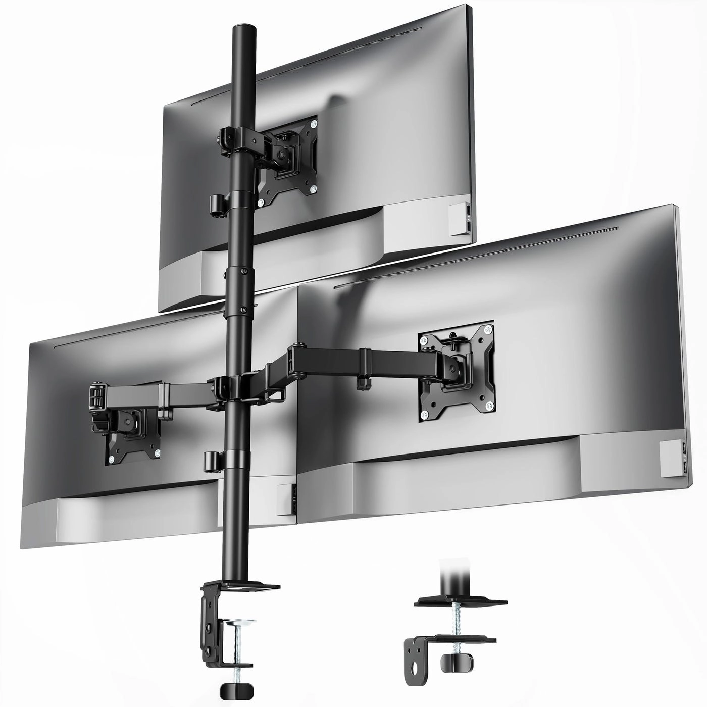 Montek Triple Monitor Stand Mount - 3 17″-32″ VESA 75x75mm/100x100mm