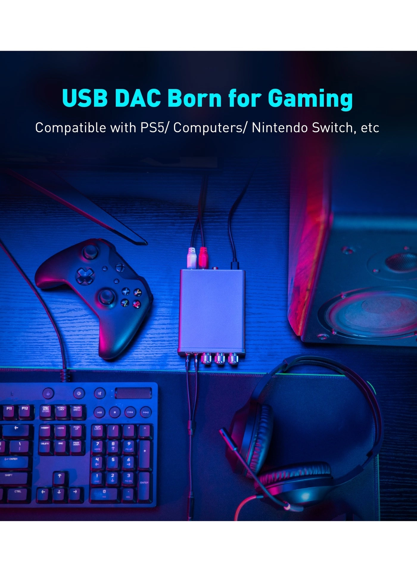 K5 PRO - USB Gaming DAC Microphone Headphone Amplifier