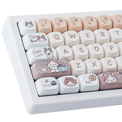 TYRIXKI PBT Keycaps - 143 Keys MOA Profile Kitty-cat