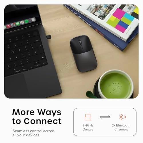 Slim EX Wireless Mouse - 2.4Ghz Receiver 2x Bluetooth 5.3