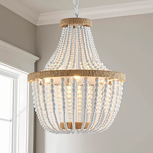 Farmhouse Wood Beaded Chandeliers