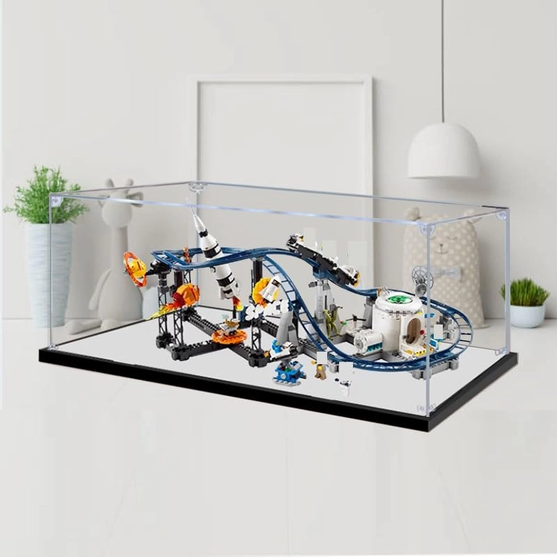 LegoCreator Clear Acrylic Display Case (31142) - 60x30x30cm Acrylic Wood Bottom+alloy Edge