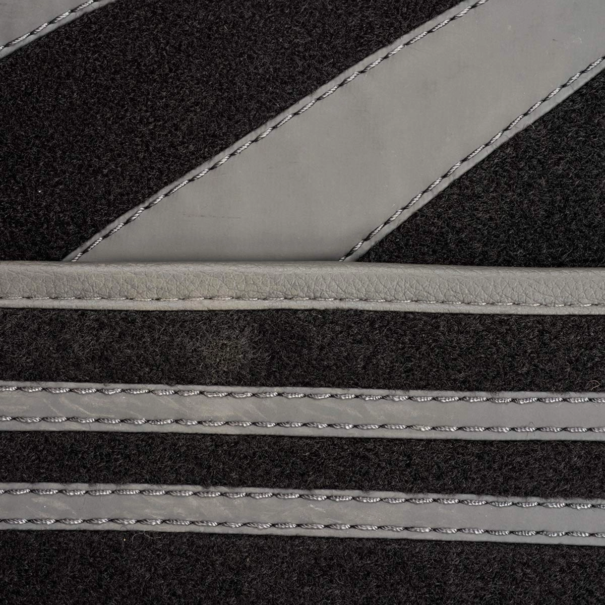 Faux Leather Car Mats - Blue Edge Universal Fit