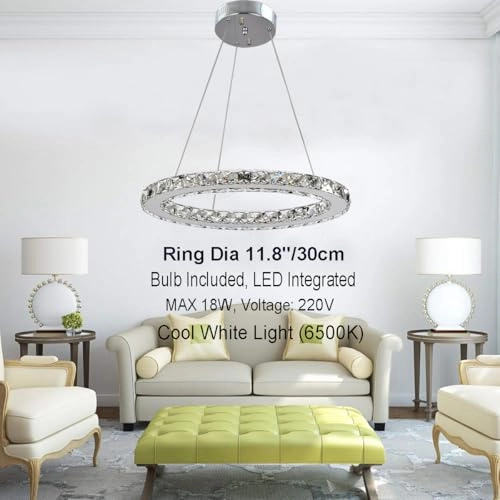 Modern Mini LED Crystal Chandeliers - 6500K Cool White