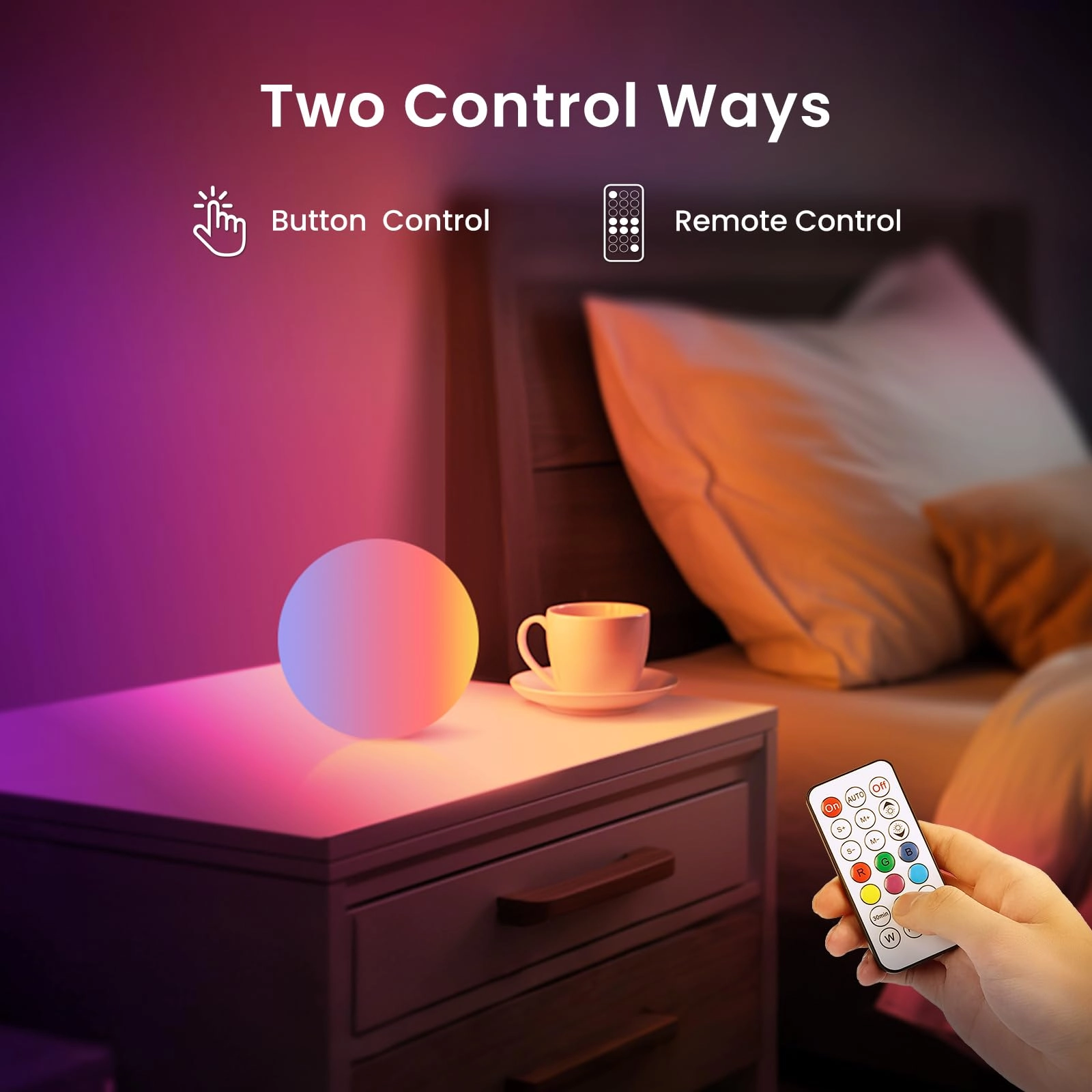 Smart Sphere Night Light - Battery Powered Multicolor