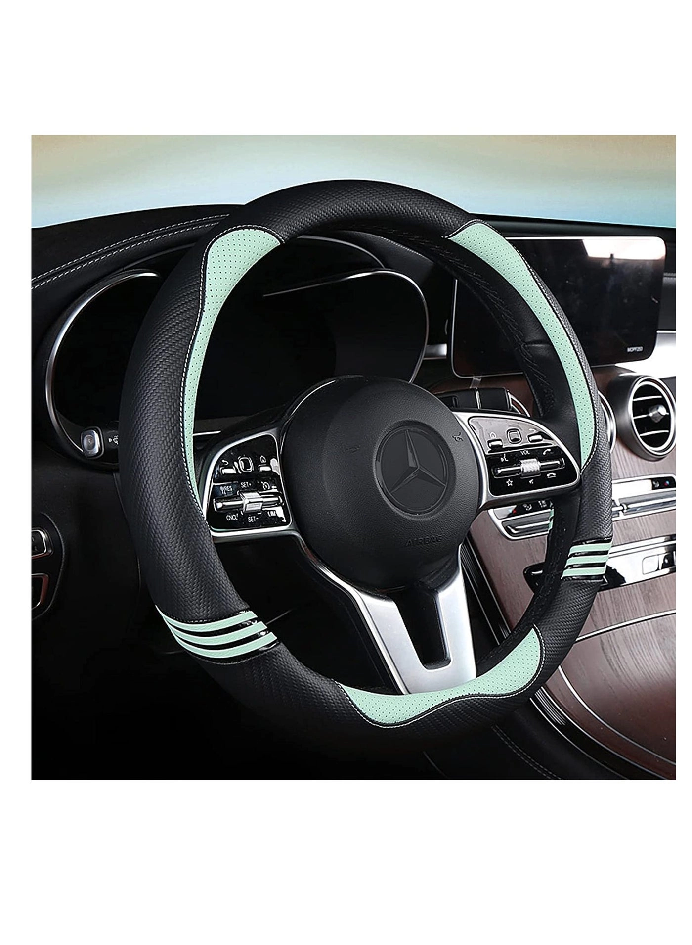 Steering Wheel Cover - Universal Fit 14.5 15 inches Fruit Green
