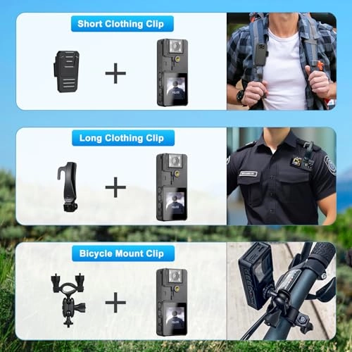 A39 Body Camera Accessory Clips - Short Long Bicycle Rotatable