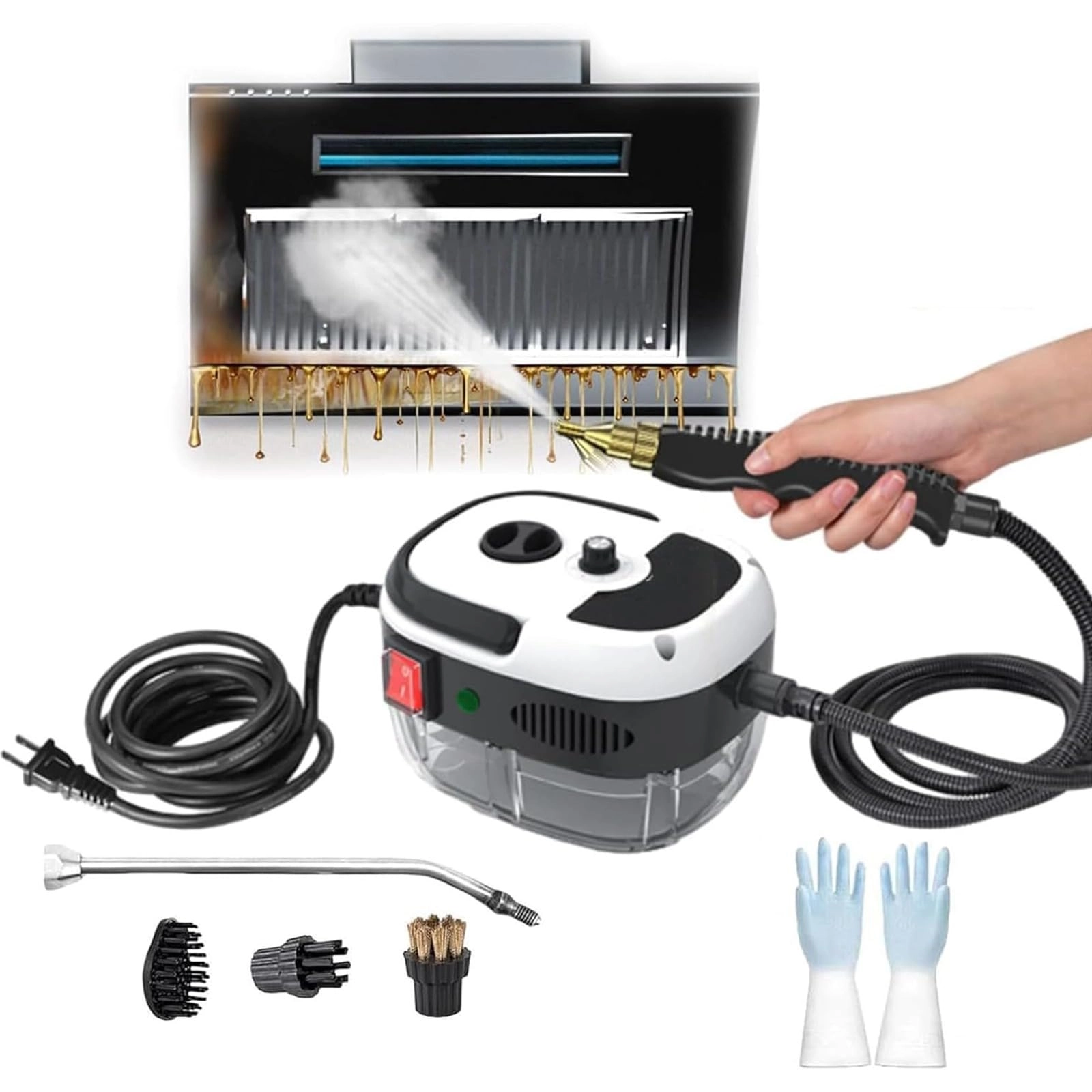 RKOWIVV Handheld High Temperature Pressurized Steam Cleaner - 3bar