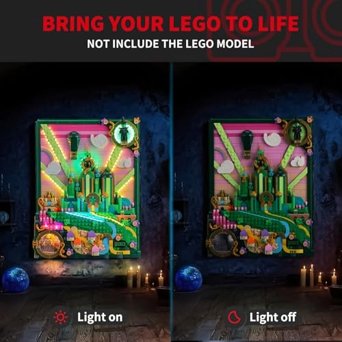 2.0 Light Kit for LEGO Wicked Emerald City Wall Art 75685
