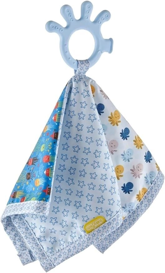 Babyjem Relaxing Cloth With Teether Pathwork - Blue 0 Months+