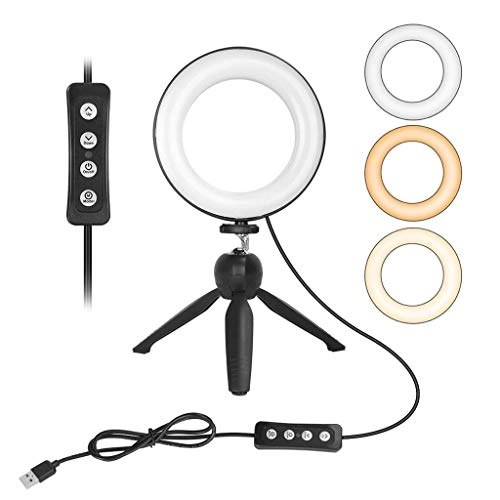 Ring Light LED - 6" Tripod 3 Light Modes