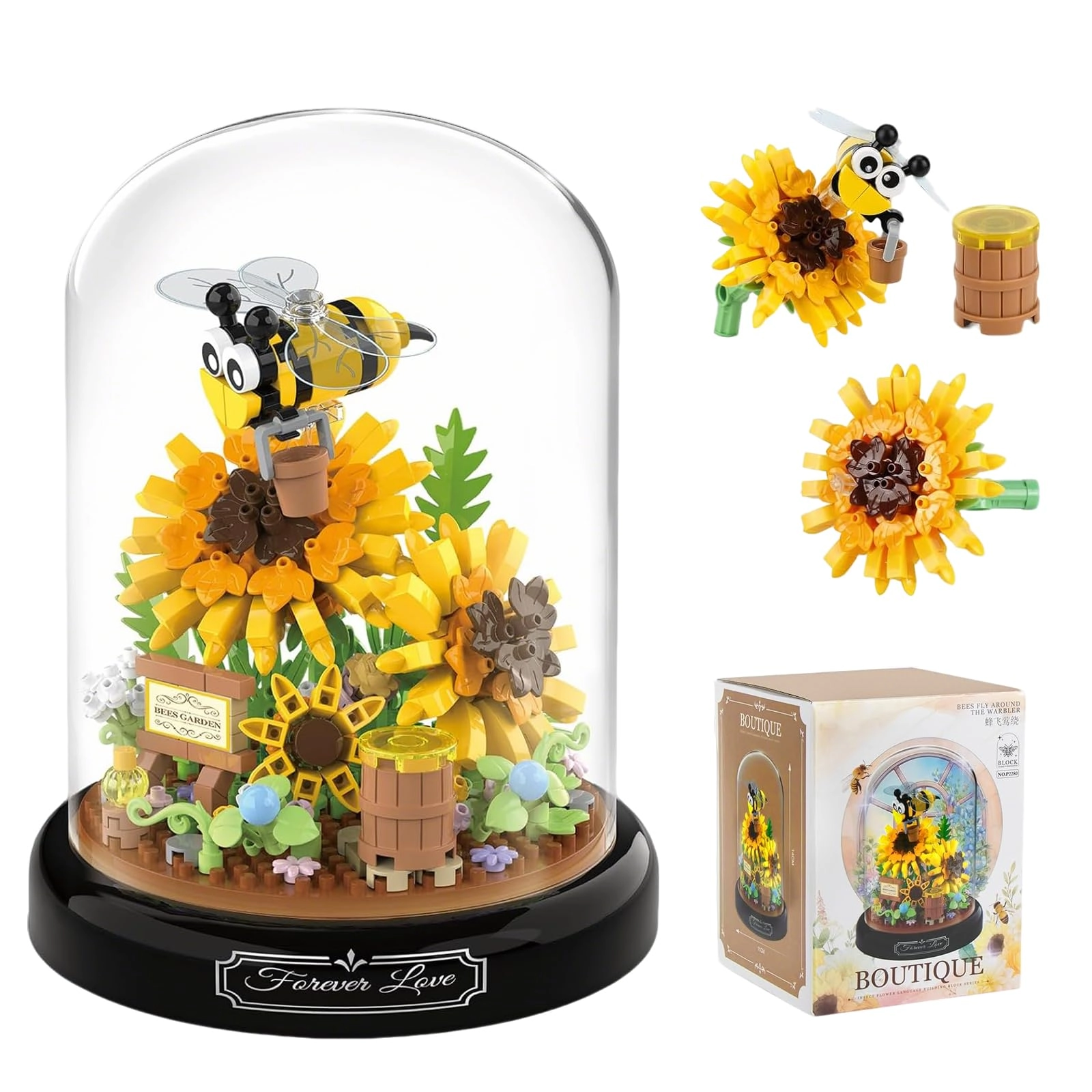 MUYAPAY Bouquet Building Blocks - bee theme 1 pcs