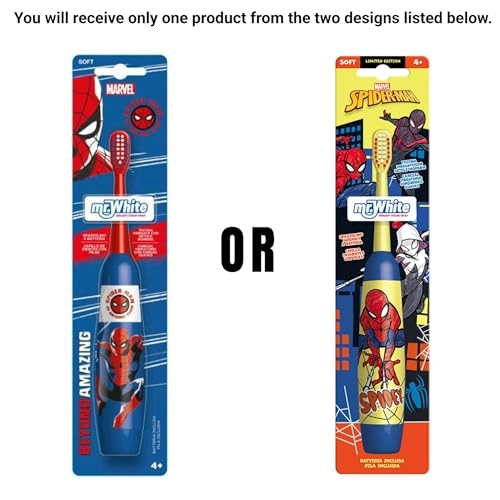 Spiderman Electric Toothbrush - Battery Powered Soft Rounded Bristles