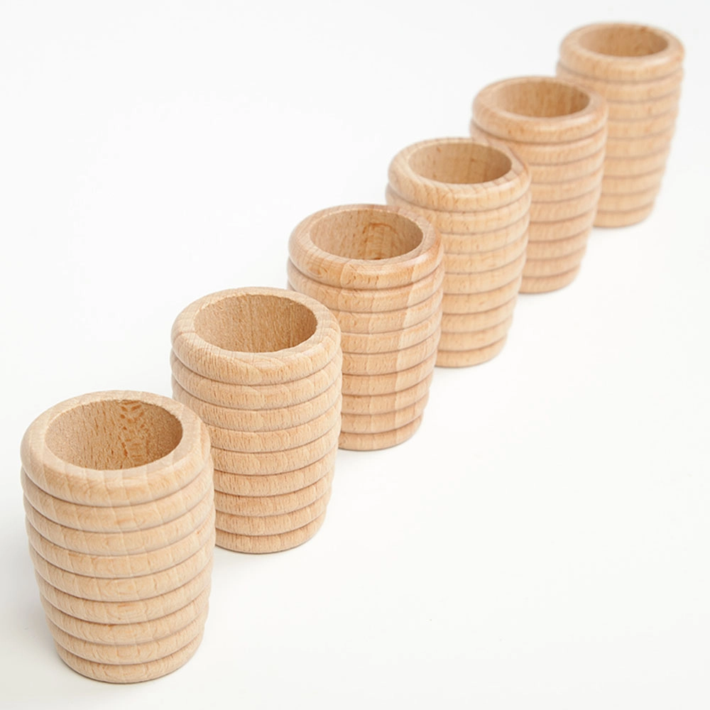 Wooden Honeycomb Beakers - Suitable for 6 months and above 6 pieces