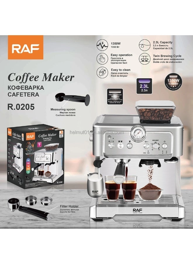 Professional Barista - Built-in Grinder Milk Frother Twin Brewing Cycle